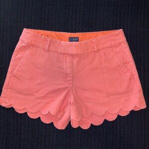 J. Crew Pink High Waist Scalloped Shorts(0006)